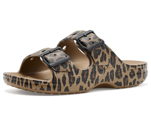 Crocs Women's Saturday Sandals Sepia/Leopard 4 Medium | Amazon (US)