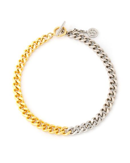 Ben-Amun Two-Tone Link Necklace in Gold/Silver | Neiman Marcus