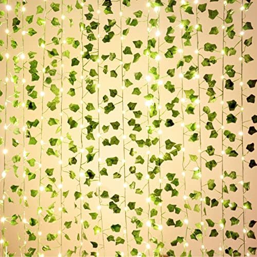12 Pack Fake Vines for Room Decor with 100 LED String Light Artificial Ivy Garland Hanging Plants... | Amazon (US)