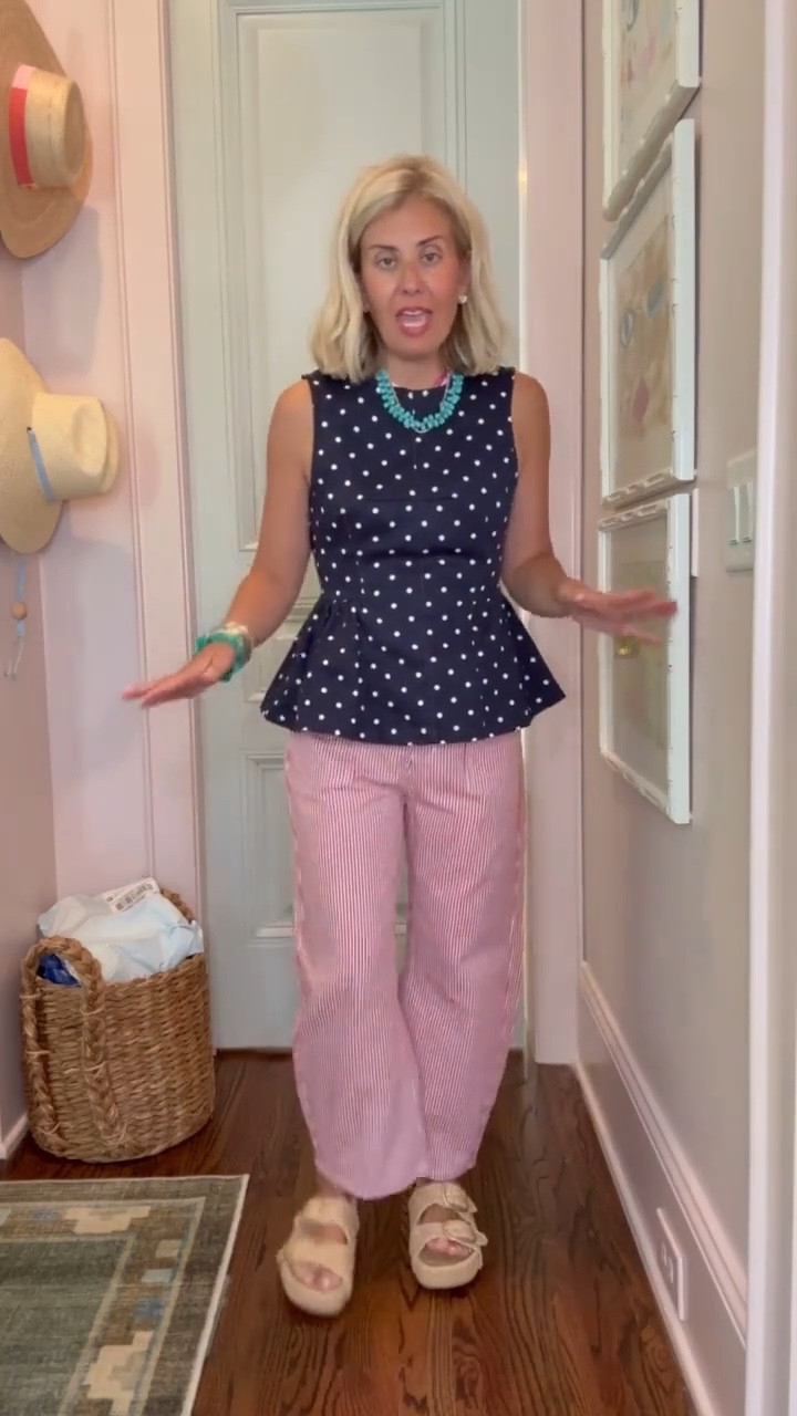 These pants are a YES!! I’m styling these all the ways!! I’m loving every  piece from The Willow Tree. I’m in small top & pants and 38.5 sandals (size 1/2 up). 
Sizing: 
Black Tee - small
Pink Tee - s/m
Ivory top - small
White Jeans - 25
Pink Pants - small 
Orange Jeans - small 
Sleeveless Tops- small 
Red Striped Pants - small

#LTKdayinmylife #LTKmomlife #LTKstorytime