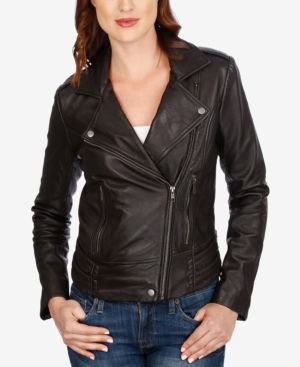 Lucky Brand Leather Moto Jacket | Macys (US)
