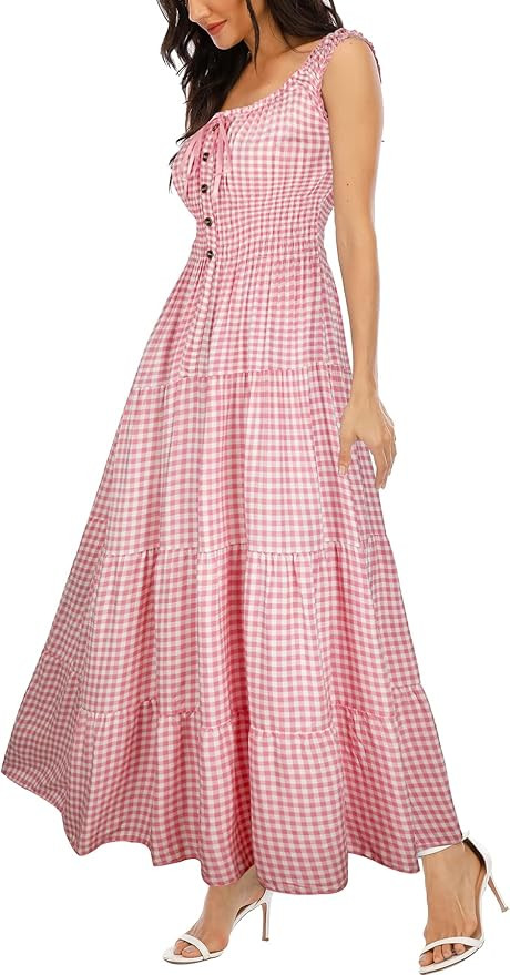 OSTOO Women's 2025 Summer Boho Floral Print Tiered Casual Flowy Long Maxi Dress | Amazon (US)