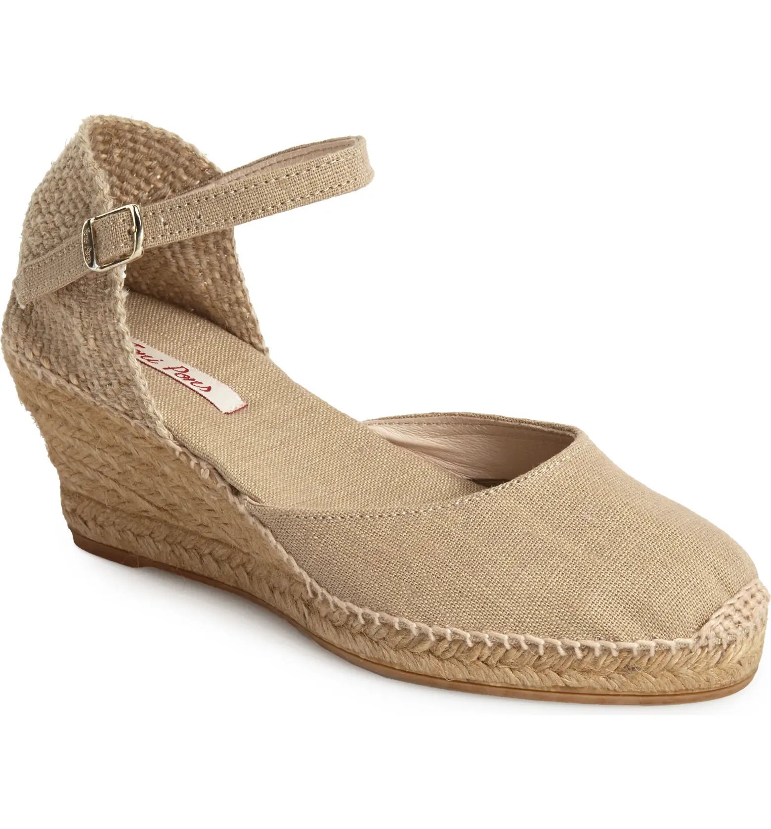 'Caldes' Linen Wedge Sandal | Nordstrom