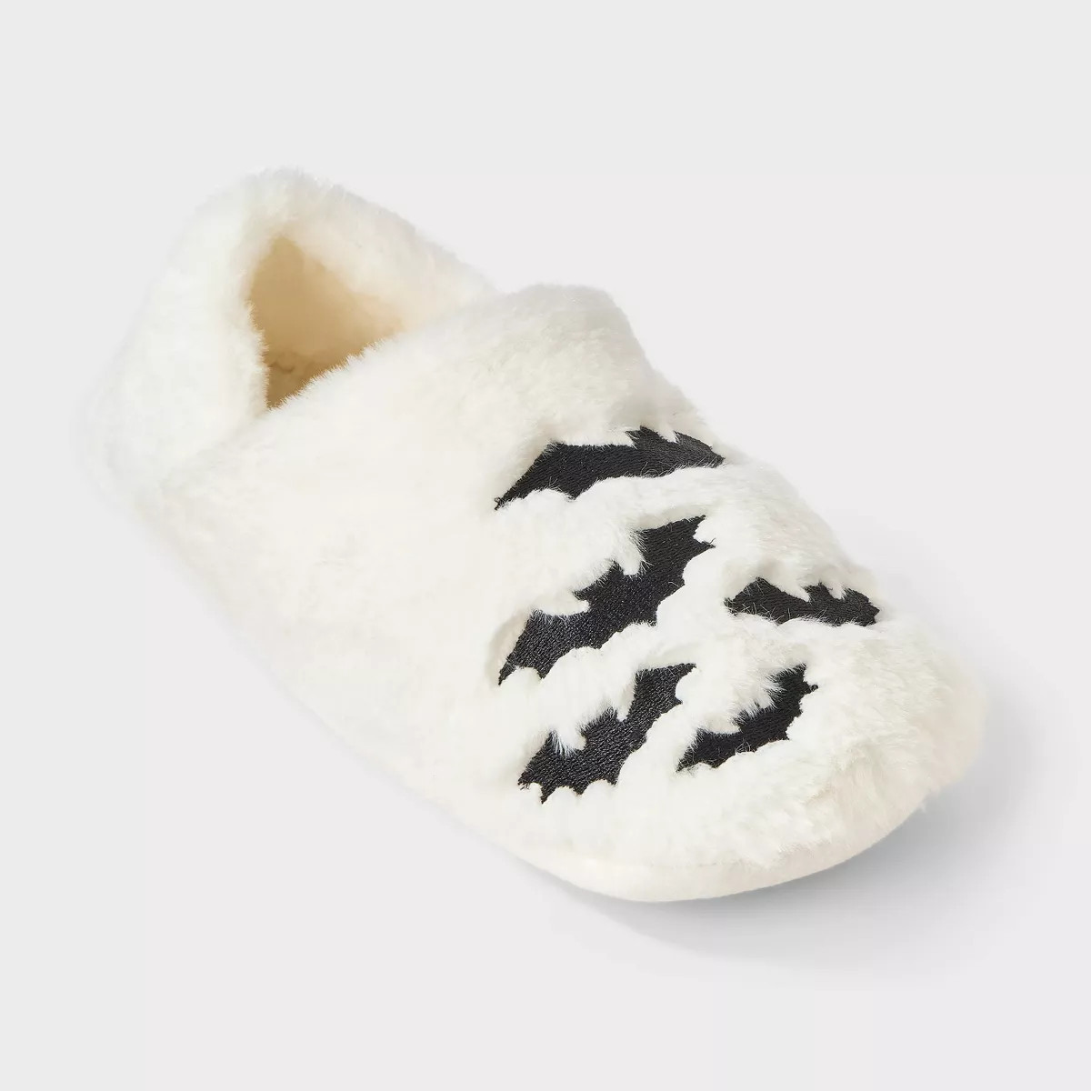 Women's Bats Embroidered Halloween Faux Fur Slipper Socks with Grippers - Hyde and EEK Boutique... | Target