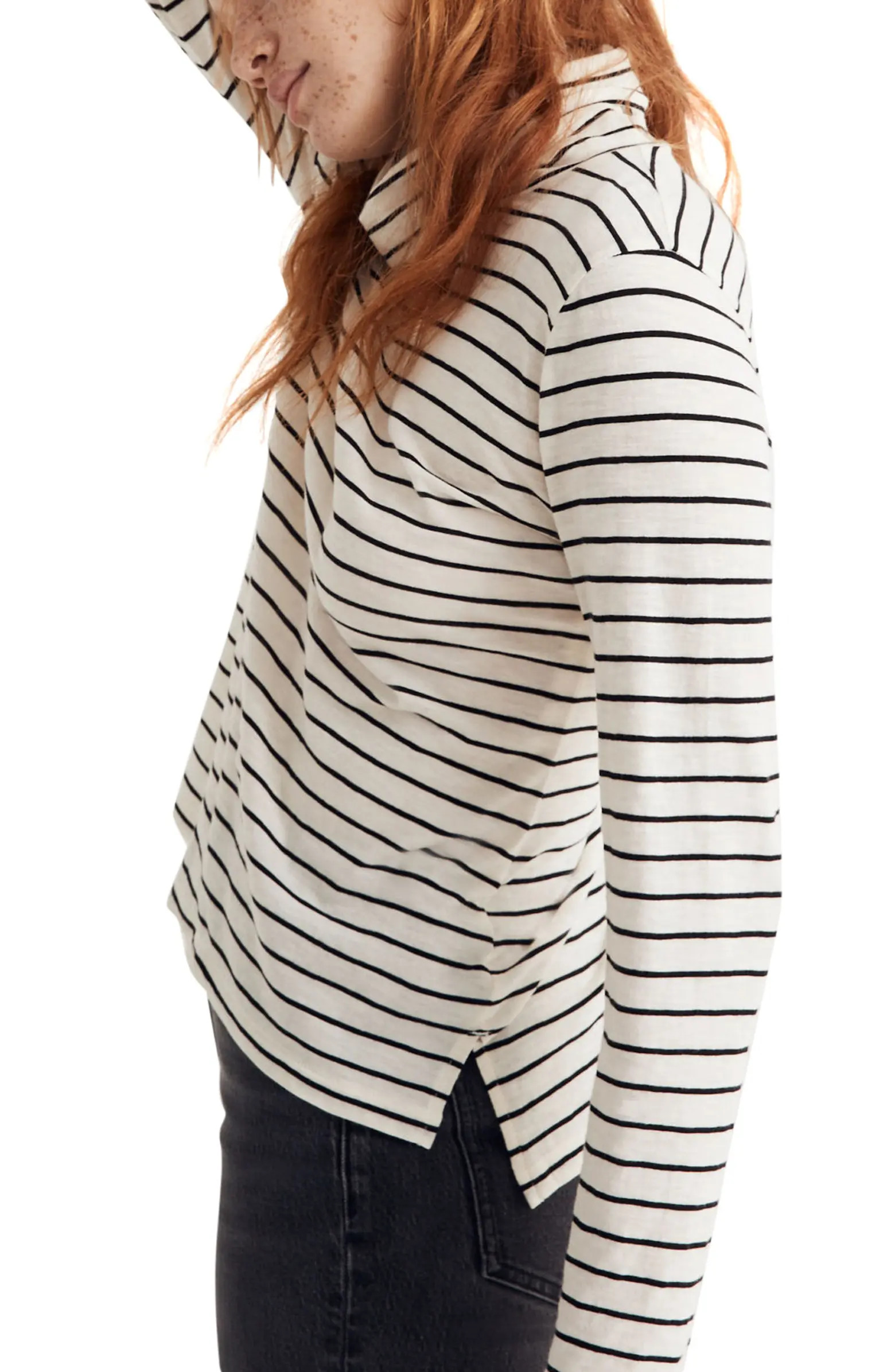 Whisper Cotton Stripe Turtleneck | Nordstrom