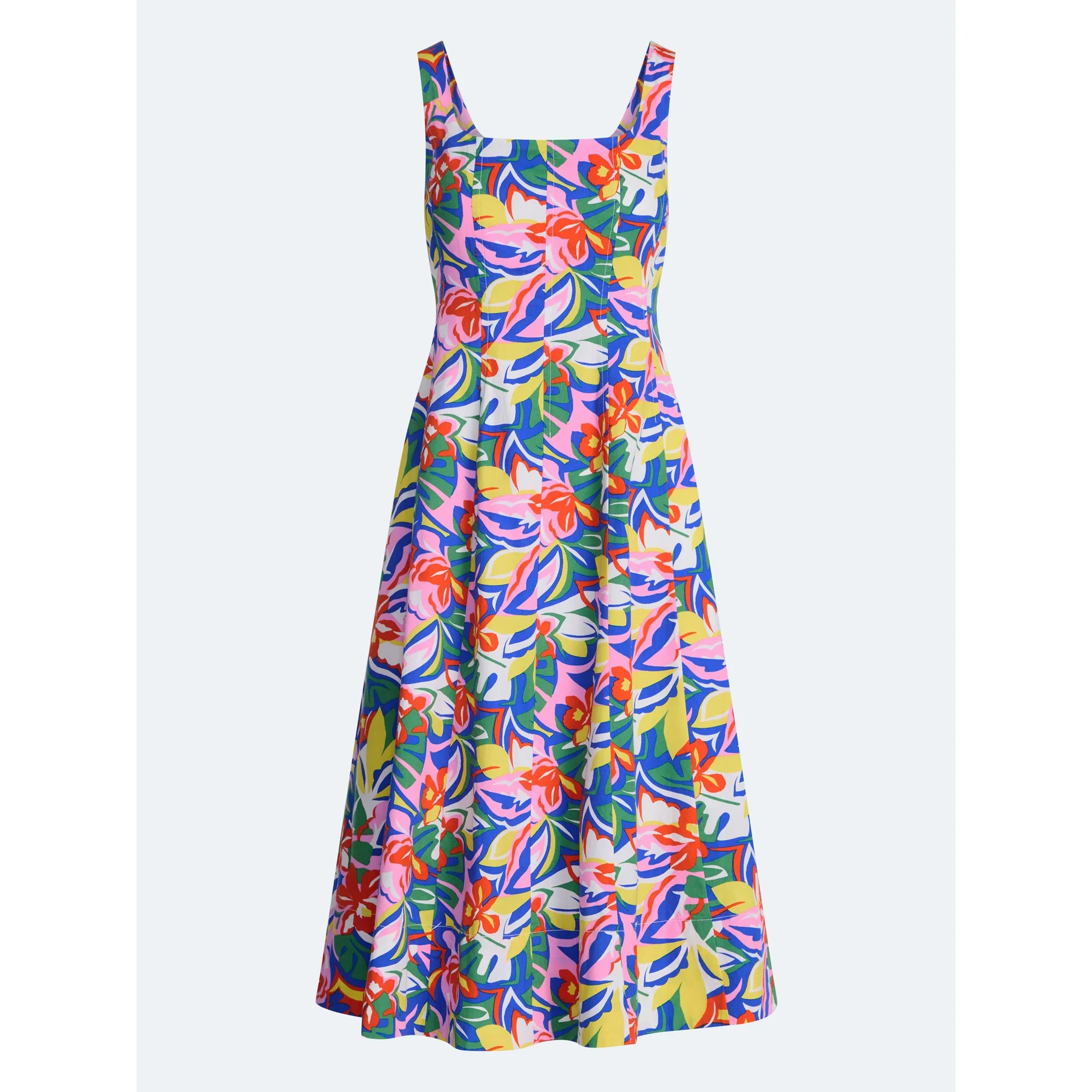 Free Assembly Women's and Women's Plus Square Neck Cotton Midi Panel Dress, Sizes XS-4X | Walmart (US)