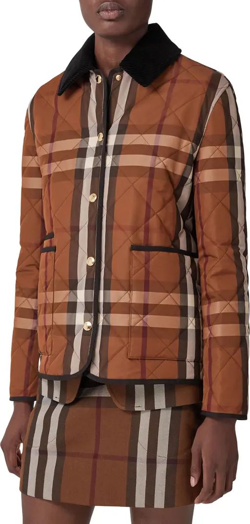 Burberry Dranefeld Corduroy Collar Quilted Barn Jacket | Nordstrom | Nordstrom