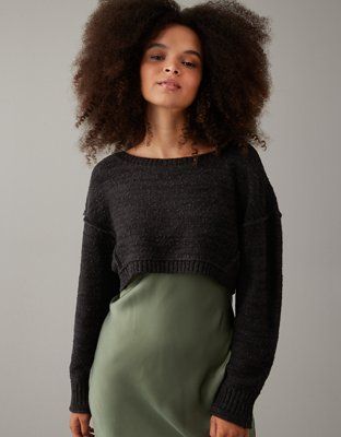 AE Slouchy Cropped Sweater | American Eagle Outfitters (US & CA)