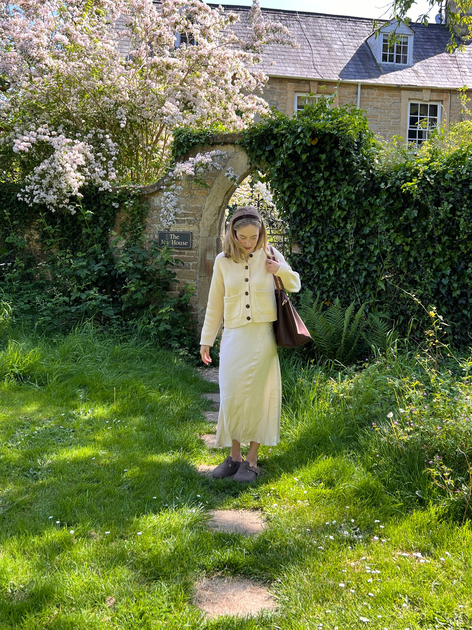 ootd for the cotswolds! love a satin skirt for spring/summer. I have this one in two colors  

#LTKStyleTip #LTKSeasonal #LTKWorkwear