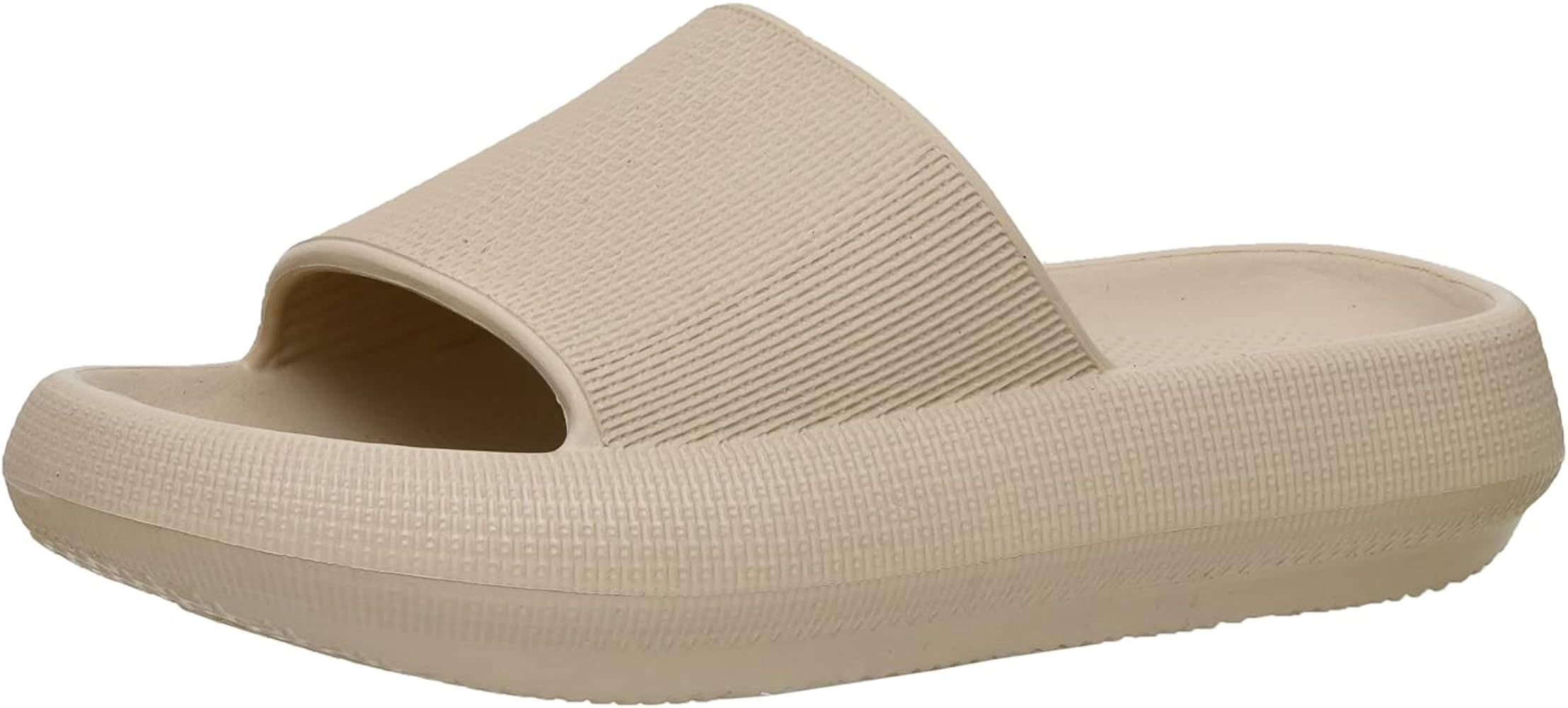 Amazon.com | Cushionaire Women's Feather recovery slide sandals with +Comfort, Khaki 9 | Slides | Amazon (US)