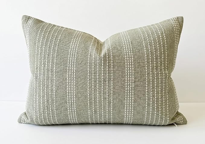SanVia Cotton Lumbar Pillow Covers 22x14 \u2014 Handwoven Jacquard Texture, Fade-Resistant, No Pi... | Amazon (US)