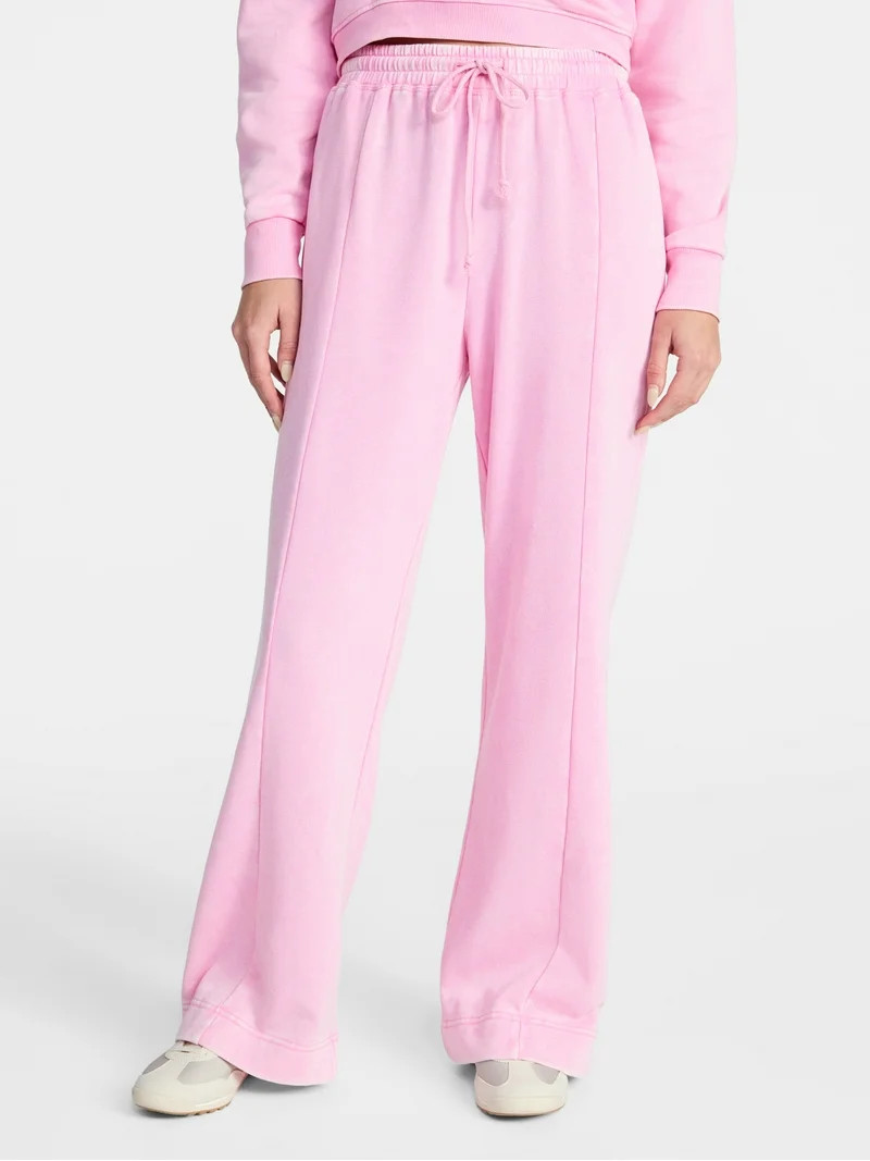 No Boundaries Mineral Wash Wide-Leg Sweatpants, 31'' Inseam, Women's XXS-XXL | Walmart (US)