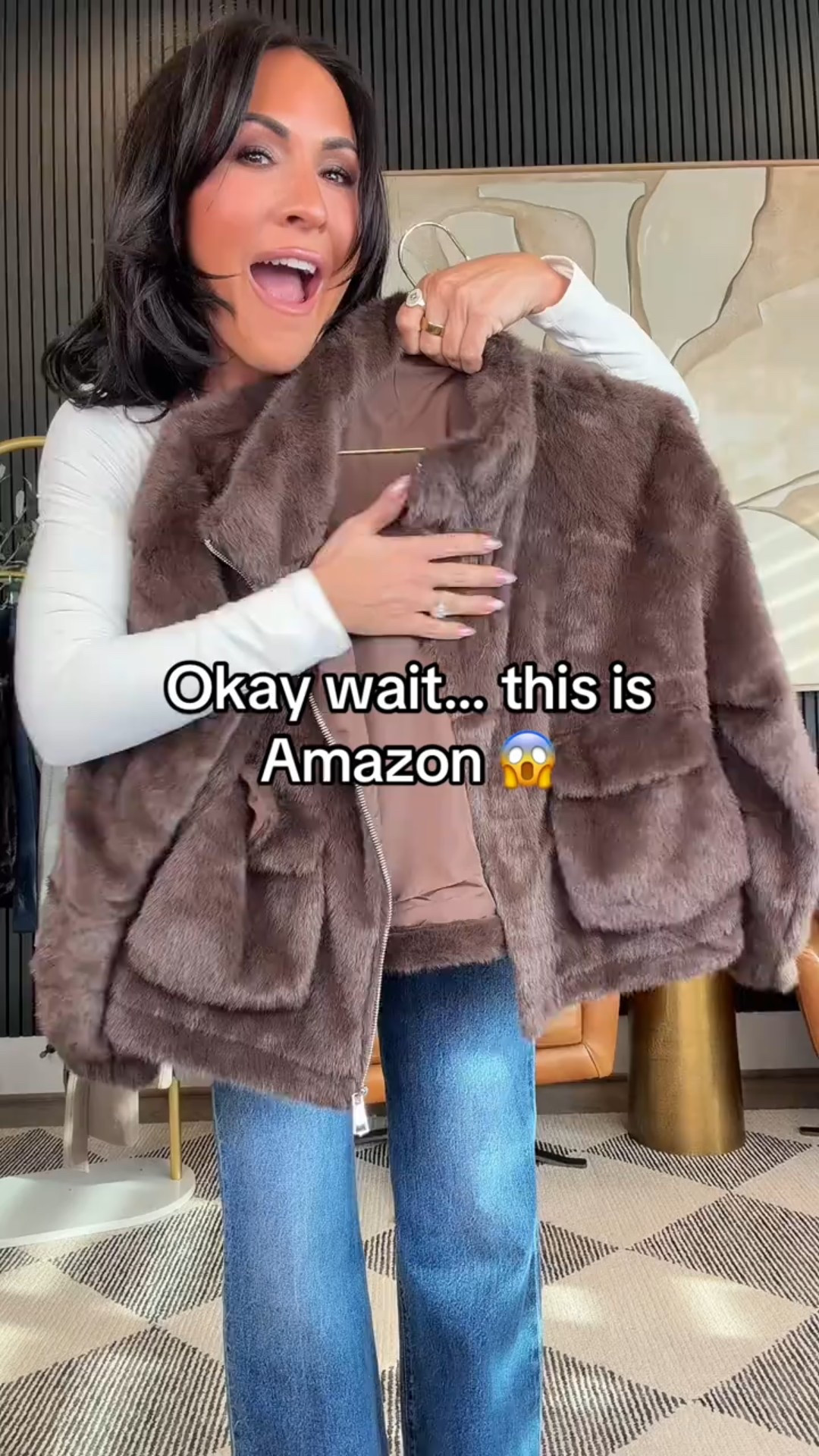 Okay girlfriends… faux fur is having a MOMENT and these two understood the assignment 😍

One is giving sleek black night-out energy, the other is rich chocolate brown everyday chic — both insanely soft, cozy, and so flattering on petites.

Perfect for errands, dinner, date night, or just elevating jeans + a tee ✨
Which color are you grabbing — black or brown?

5’2” | 130 lbs | 25” waist | 34DD
Wearing size small

#AmazonFashion #PetiteFashion #Over40Style #MomStyle #WinterOutfits 

#LTKPetite #LTKOver40