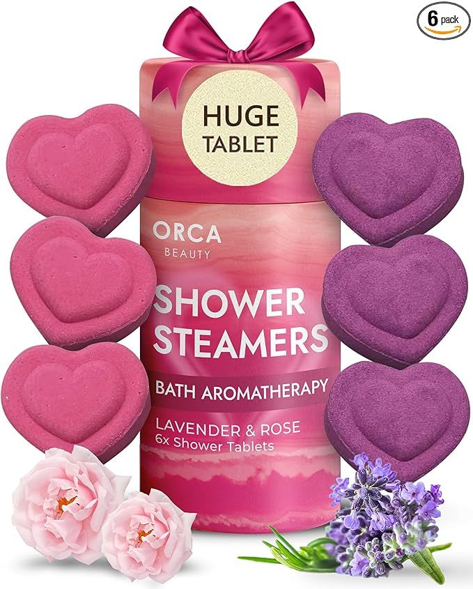 6PC Heart-Shaped Shower Steamers Aromatherapy, Huge Shower Bomb 1.4oz, Valentines Day Gifts, Gale... | Amazon (US)