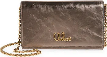 Chloé Iconic Metallic Leather Wallet on a Chain | Nordstrom | Nordstrom