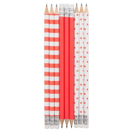Sugar Paper® Pencil Set, No.2, 9ct - Neon Coral Patterns | Target