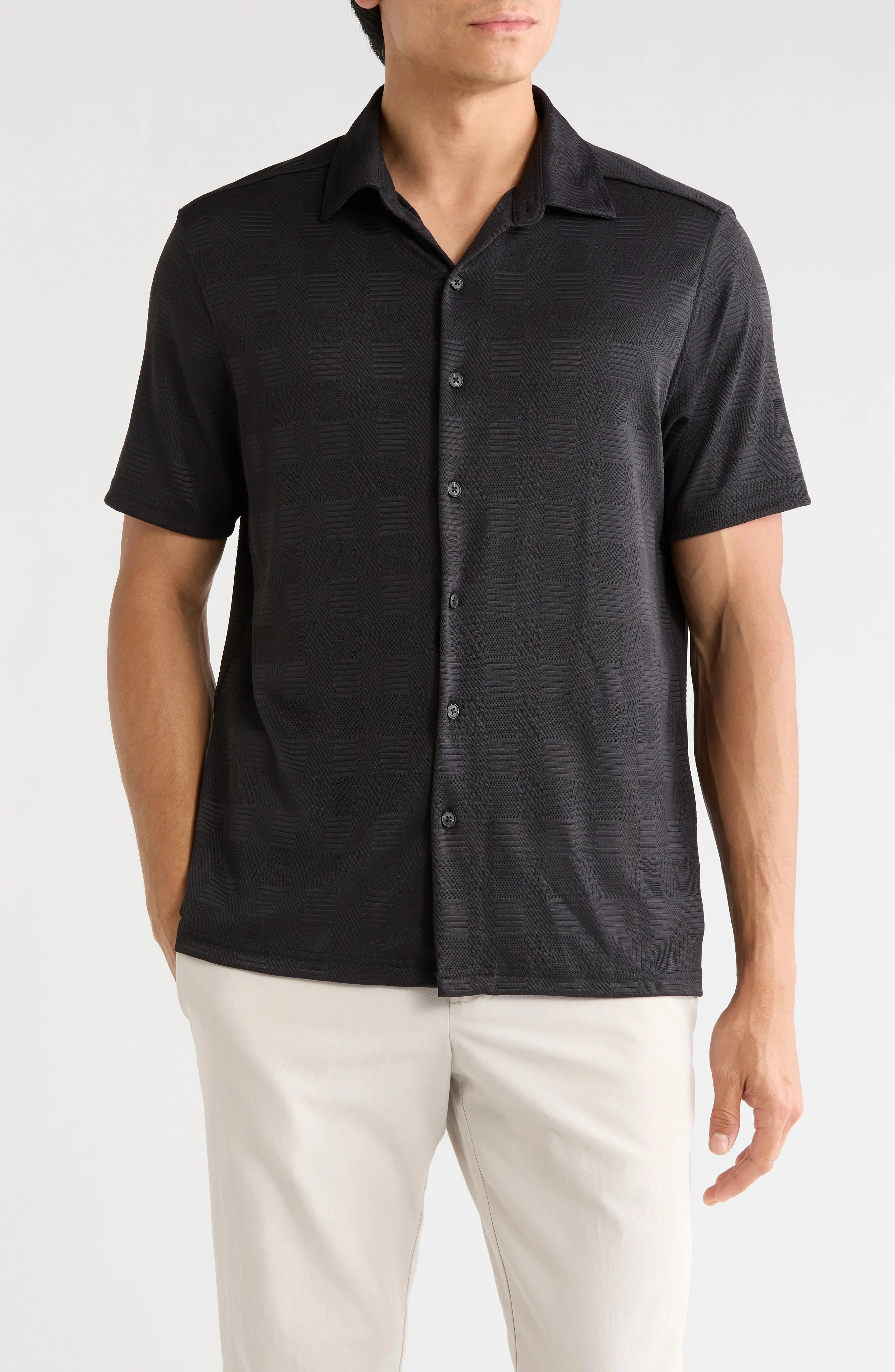 Edmond Short Sleeve Knit Button-Up Shirt (Men) | Nordstrom | Nordstrom