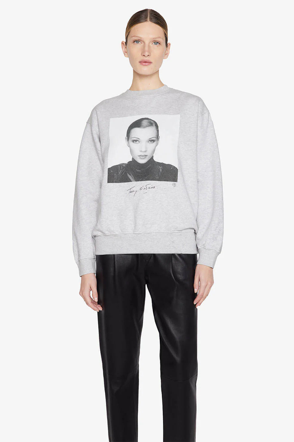 ANINE BING Ramona Sweatshirt AB x TO Kate Moss in Heather Grey | Anine Bing