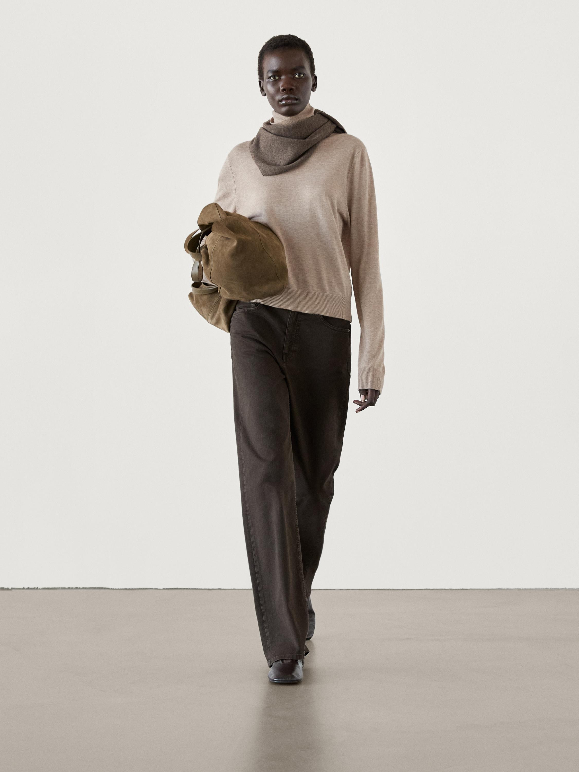 High neck knit jumper | Massimo Dutti US