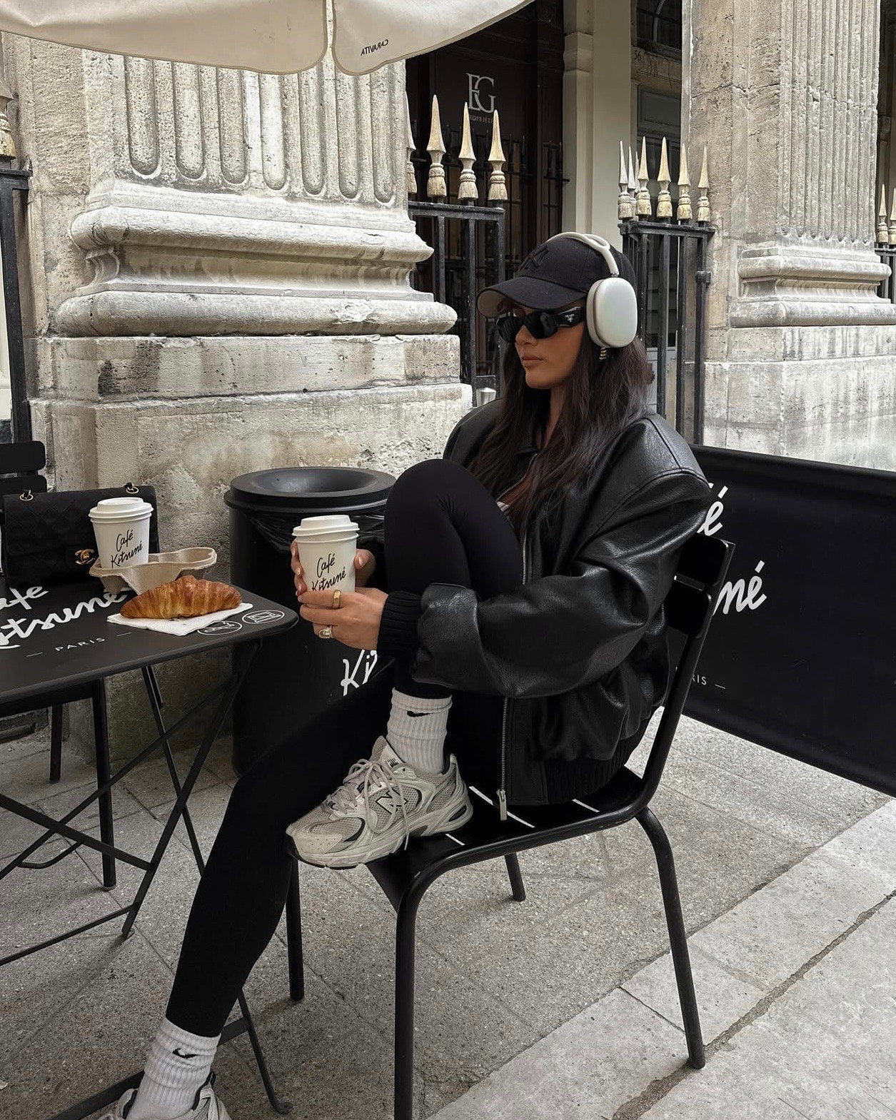 Casual chic leather bomber jacket outfit for coffee - wearing the comfiest sneakers from new balance

#LTKootd #LTKSeasonal
