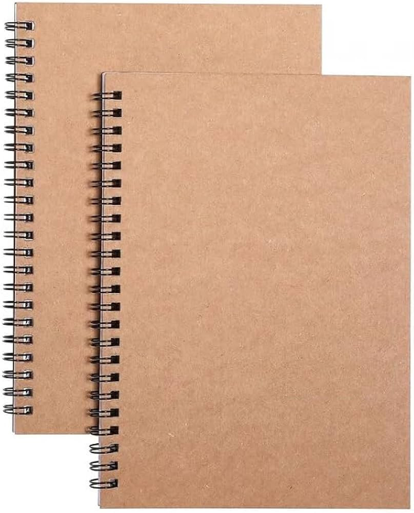 2 Pcs blank Spiral Notebooks, blank page notebook Wirebound Notepads 100 Pages (50 Sheets), 8.25"... | Amazon (US)