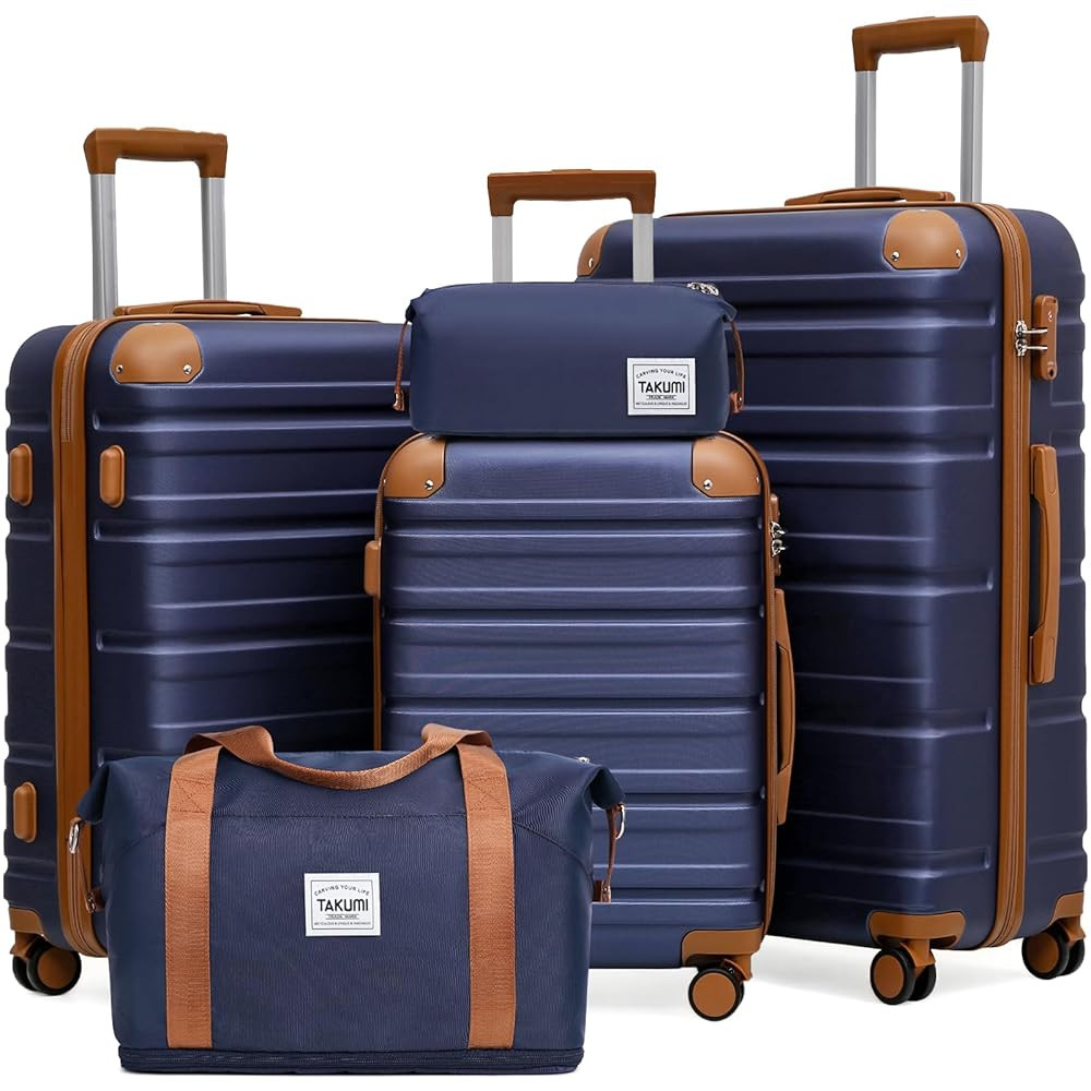 TAKUMI Luggage Sets 5 Piece Lightweight Carry On luggage with Duffel Bag ABS+PC Hardshell Suitcas... | Amazon (US)