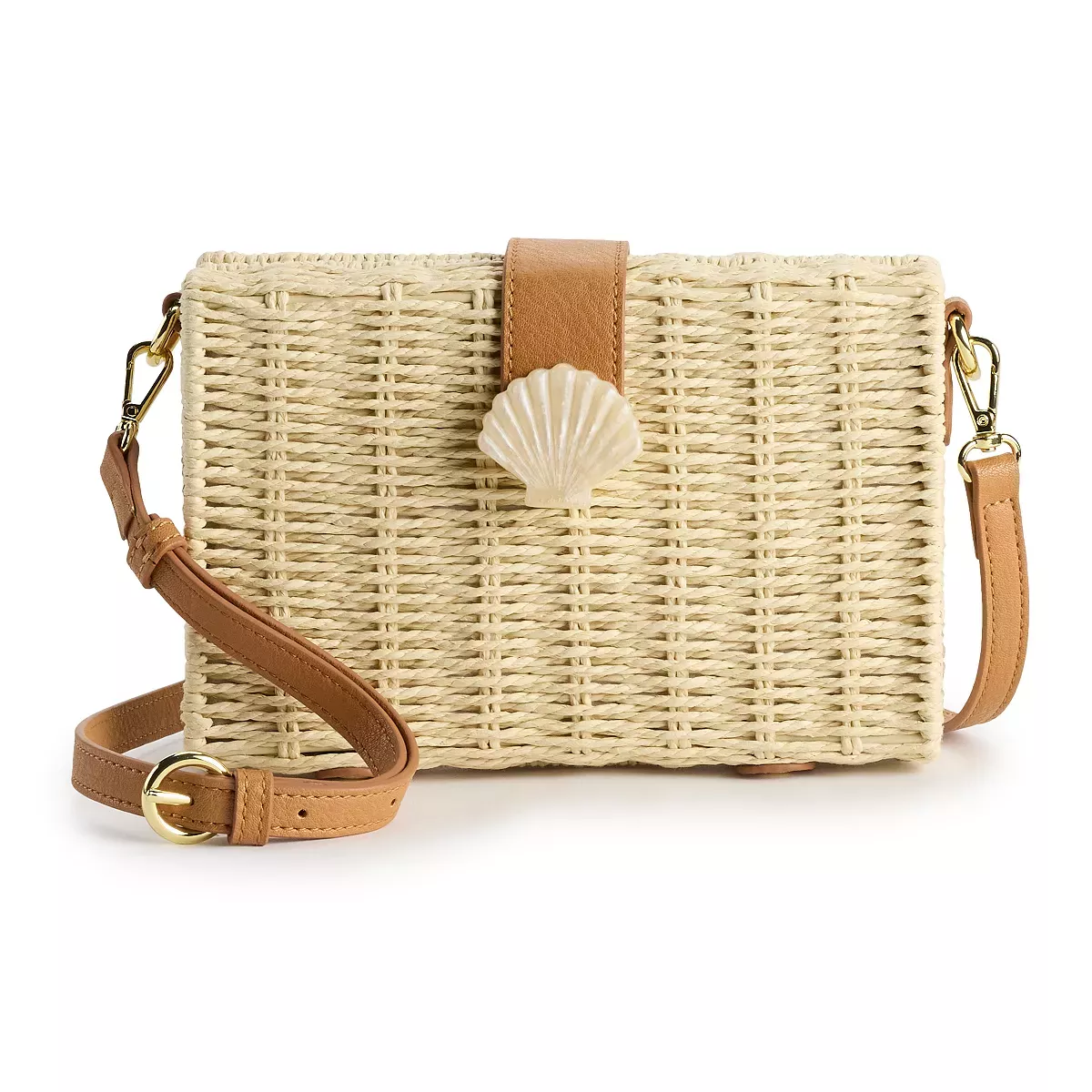 LC Lauren Conrad Wicker Top Handle Bag