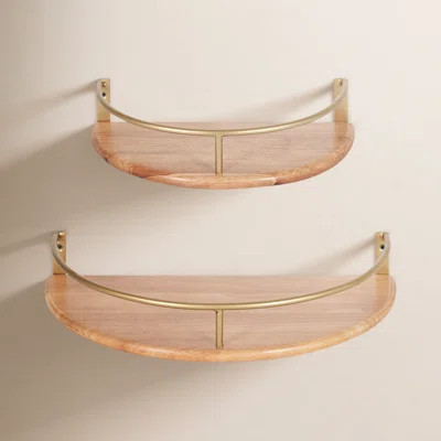 Haden Half Moon 2 Piece Floating Shelf Set | Wayfair North America