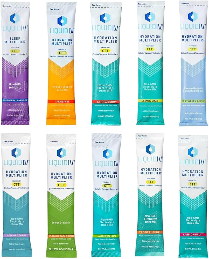 Liquid I.V. Hydration Multiplier Assorted Variety Pack - Electrolyte Drink Mix, Easy Open Single-... | Amazon (US)