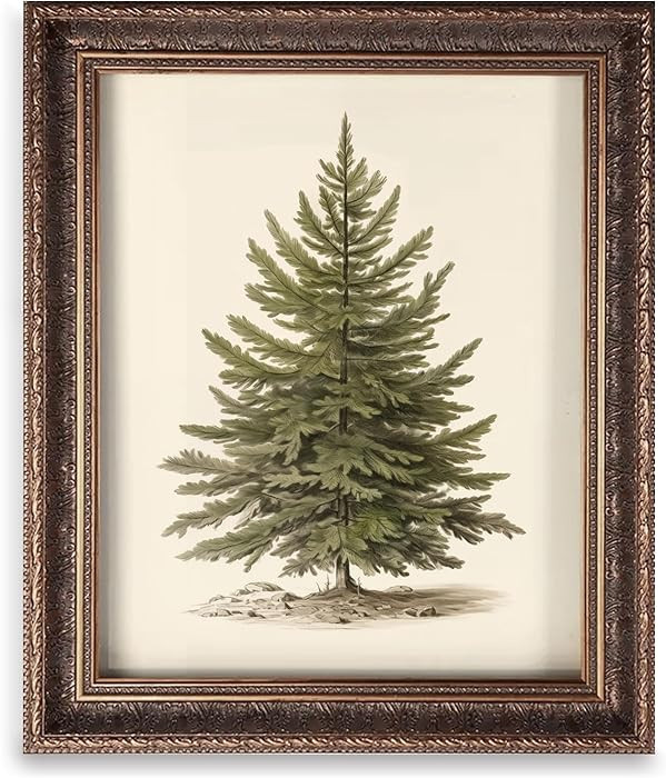 OFlyDesigns Vintage Christmas Wall Art Print, Santa Reading Book Poster, Rustic Christmas Wall Ar... | Amazon (US)