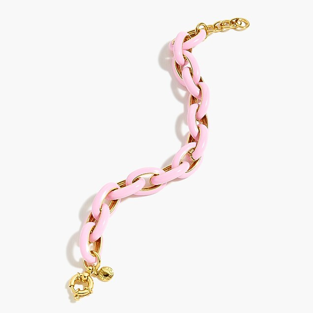 Enamel oval chainlink bracelet | J. Crew US