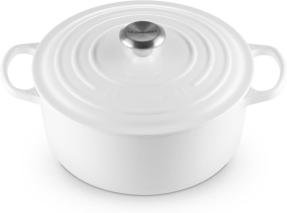 Le Creuset Enameled Cast Iron Signature Round Dutch Oven, 5.5 qt., White | Amazon (US)