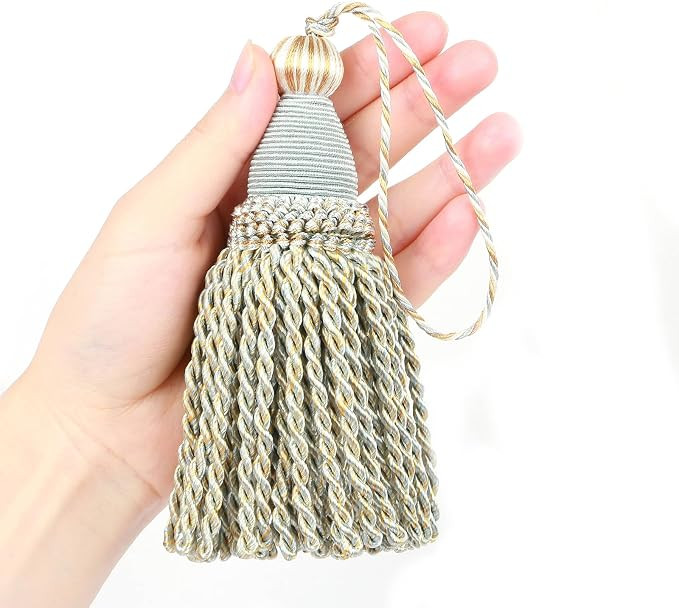 2 Pcs 6" Large Key Tassel with 4.3" Loop Hand Crafted Tassels | (Mix Blue) Tassels for Crafts,Doo... | Amazon (US)