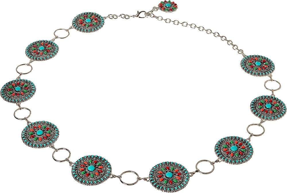 Nocona Belt Co. Women's Multi-Color Concho Link Belt | Amazon (US)