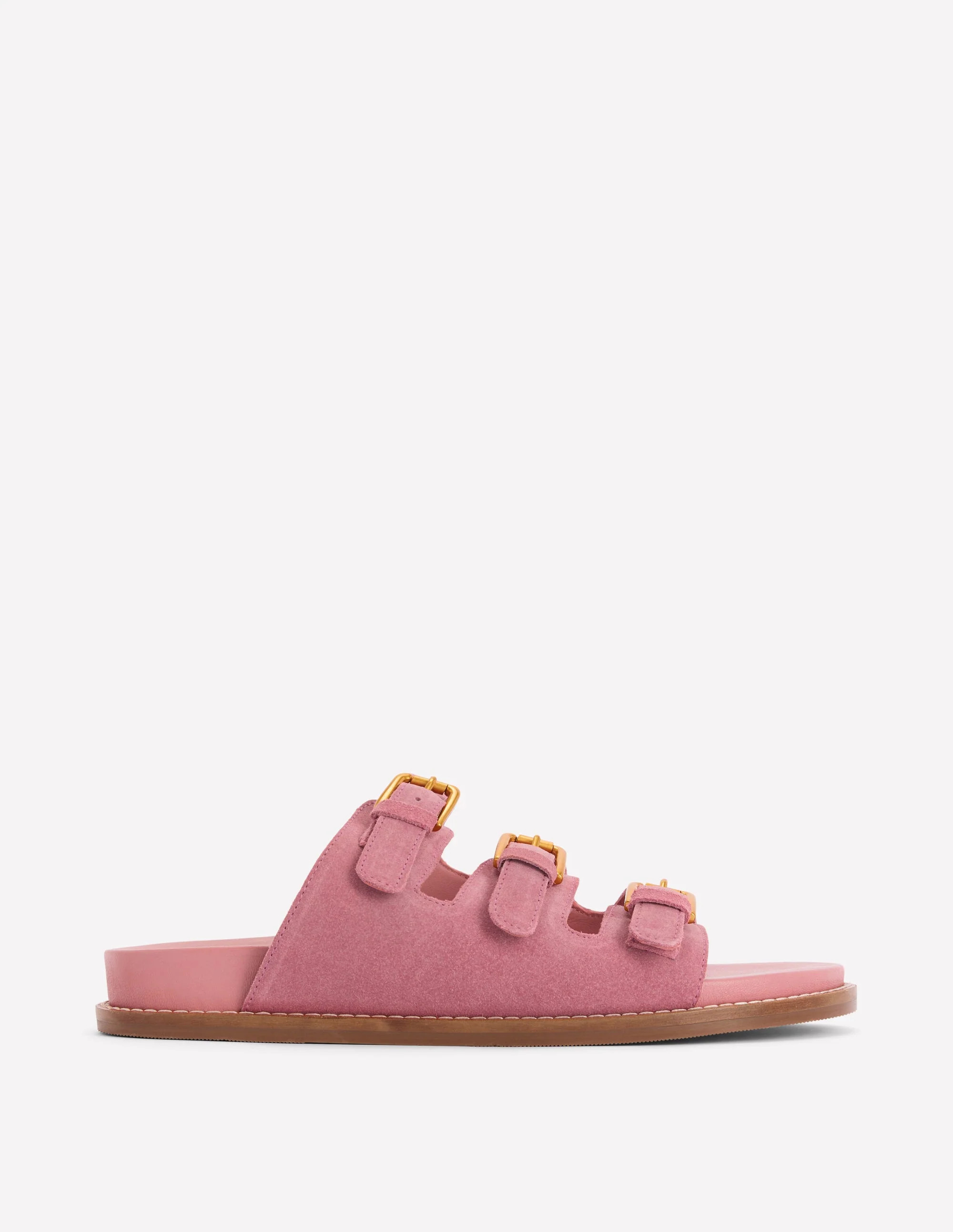 Triple Strap Footbed Sandal-Dusty Pink | Boden (US)