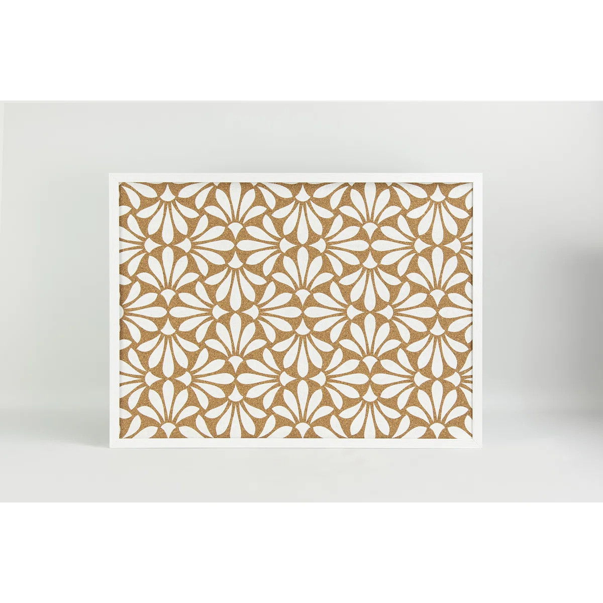 Abstract Floral White Printed Corkboard | Wayfair North America