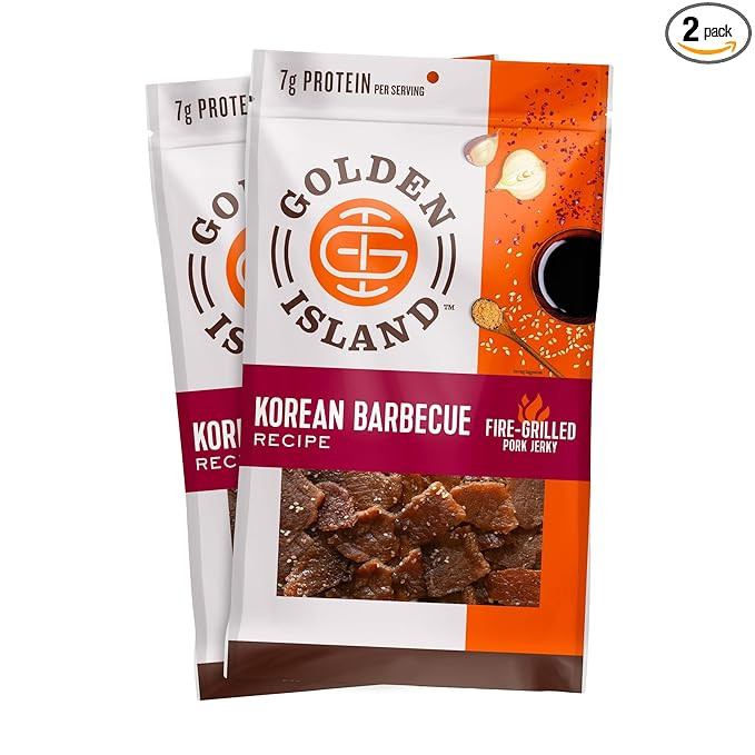 Golden Island Pork Jerky Korean BBQ Flavored, Specialty Meat Snack, Gluten Free with Korean Barbe... | Amazon (US)