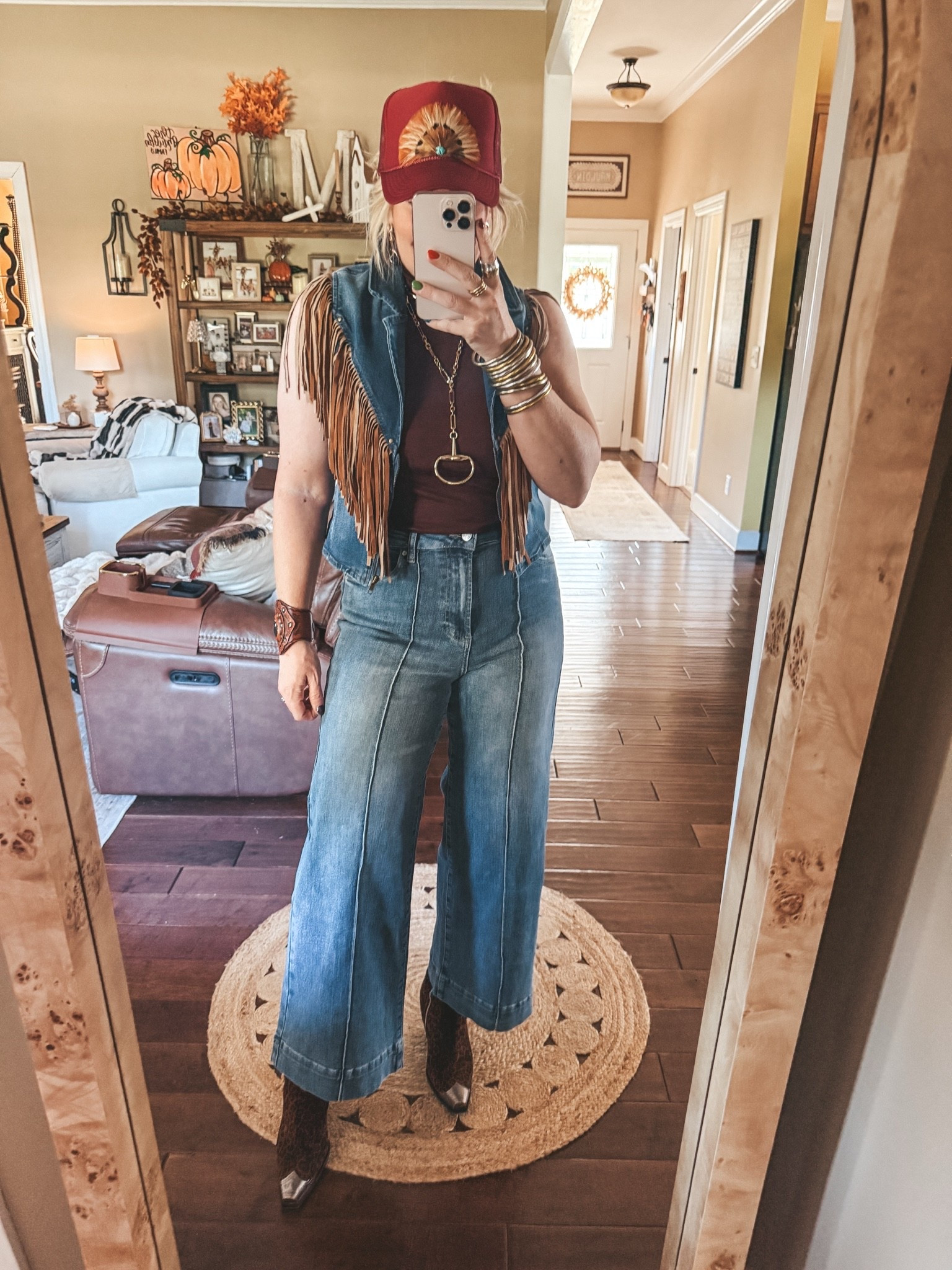 This fit is so good and from @thewillowtree  
This fringe vest is so fun! Wearing my true size in both jeans and vest. 
✨Save with code MANDIE on necklace 
#countryoutfitidea

#LTKOver40