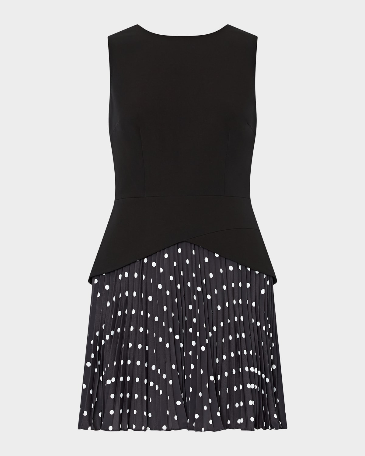 Haddy Sleeveless Pleated Polka Dot Mini Skirt | Neiman Marcus
