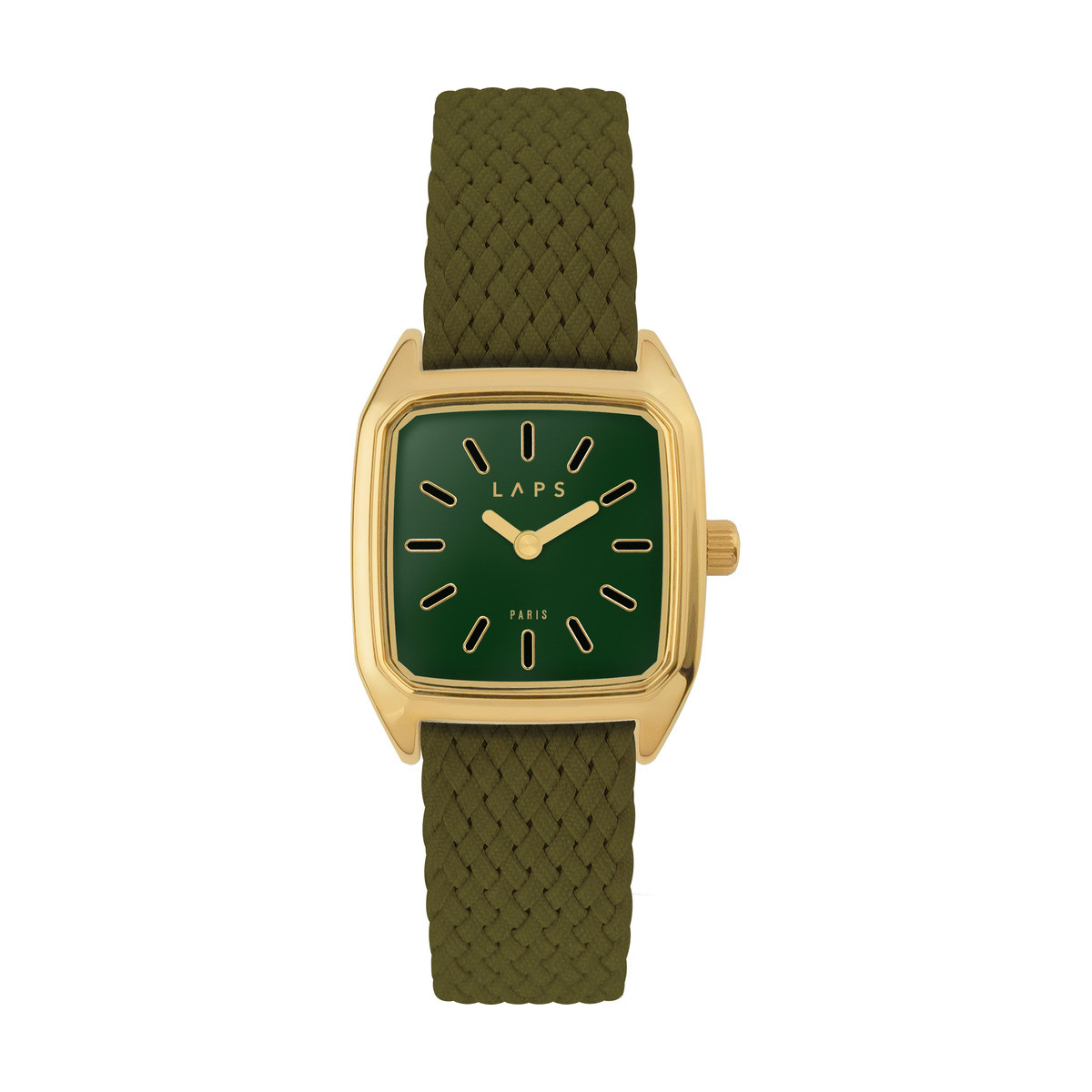 Montre en acier et bracelet en perlon olive Bobby Prima - Laps | The Cool Republic - Reward Style
