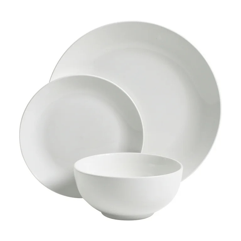 Gibson Everyday White Coupe 12-Piece Dinnerware Set | Walmart (US)