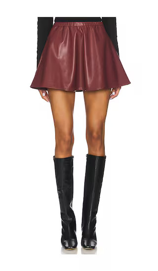 Jordan Faux Leather Mini Skirt in Oxblood | Revolve Clothing (Global)