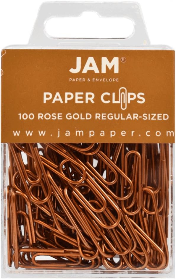 JAM Paper Colored Standard Paper Clips - Small - Rose Gold - 100/pack | Amazon (US)