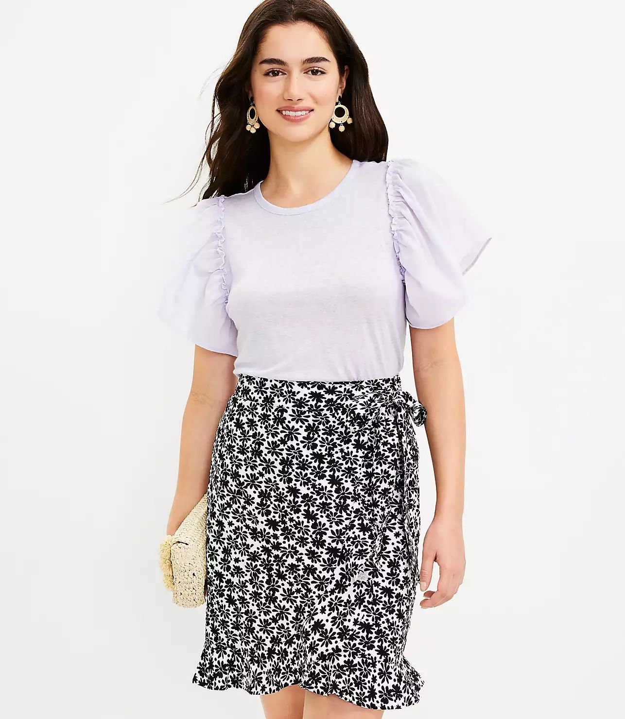 Daisy Ruffle Wrap Skirt | LOFT