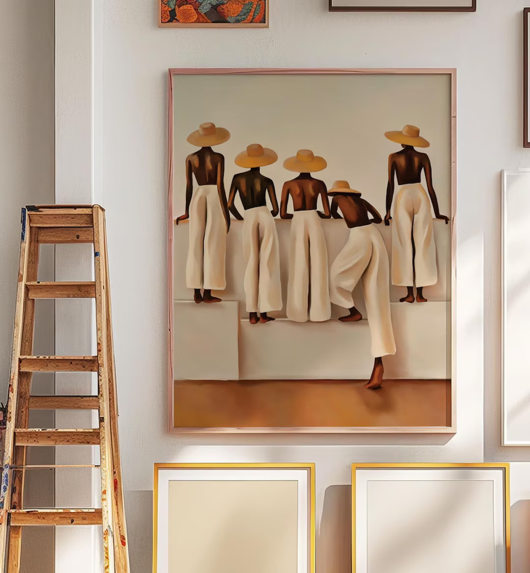 Instant Download Beige Female Silhouette Wall Art Boho Printable Wall Art Decor Minimalist Neutra... | Etsy (US)