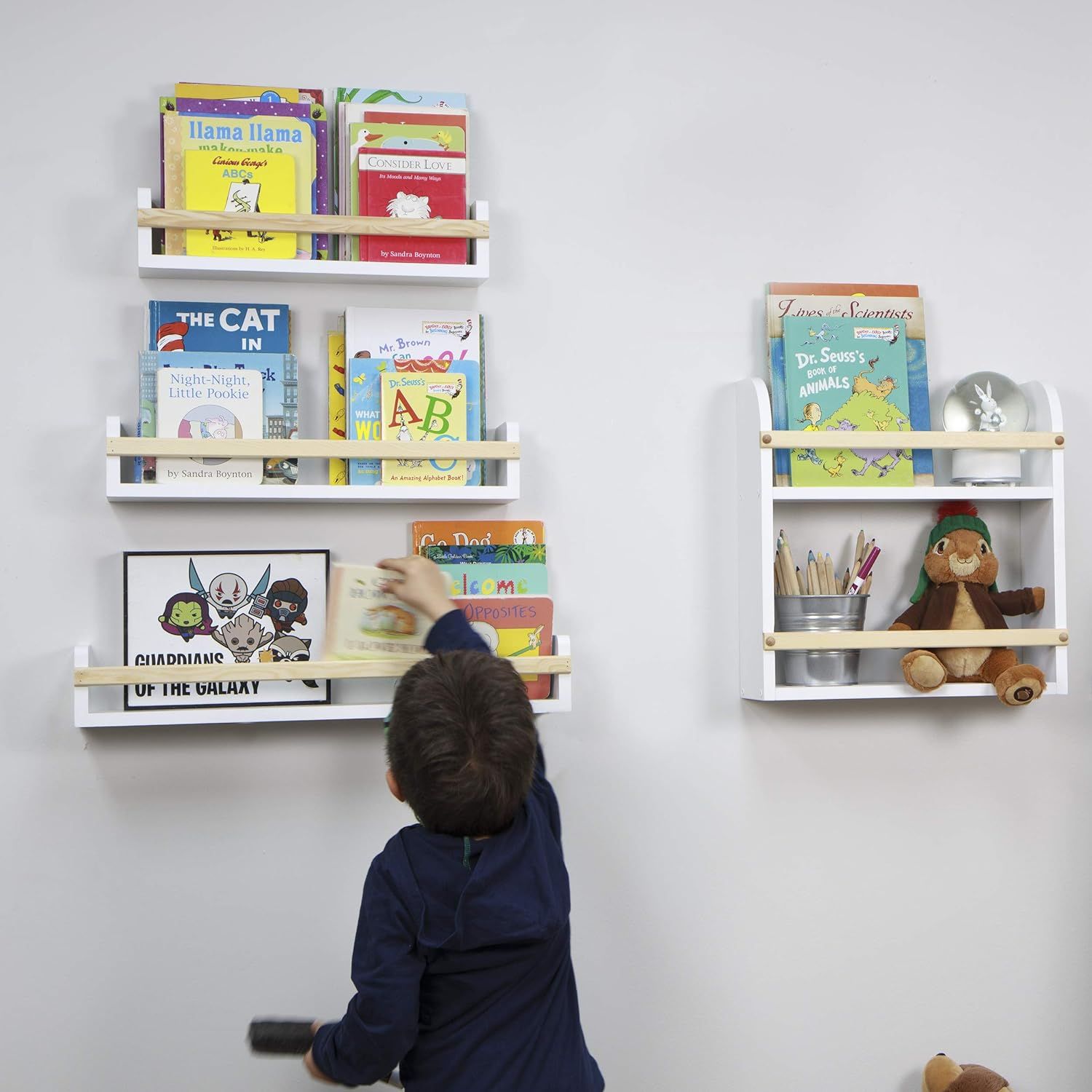 Wallniture Utah Wall Mount Nursery Décor Kids Bookshelf Floating Wall Shelves Book Photo Display... | Amazon (US)