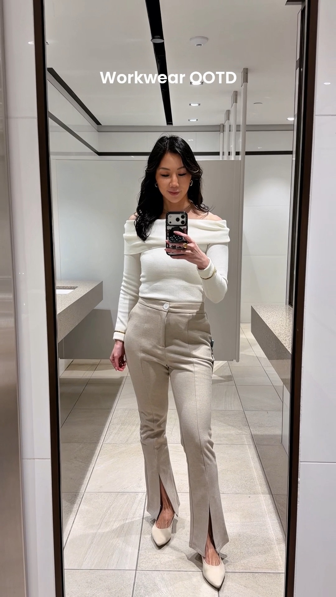 Classy, minimal workwear that feels polished without trying too hard.

These flared pants are one of those pieces that instantly elevate an outfit, and paired with an off-shoulder knit and simple pumps it creates a really clean, feminine office look. I kept the accessories minimal with delicate gold jewelry so the silhouette stays the focus.

Easy, comfortable, and still polished enough for the office or meetings.
Follow me on LTK for more classic outfit ideas, workwear inspiration, and everyday elevated style.
#workwearstyle #officeoutfit #workwearinspo #classyoutfit #neutralstyle #minimalstyle #officefashion

#LTKootd #LTKPetite #LTKWorkwear