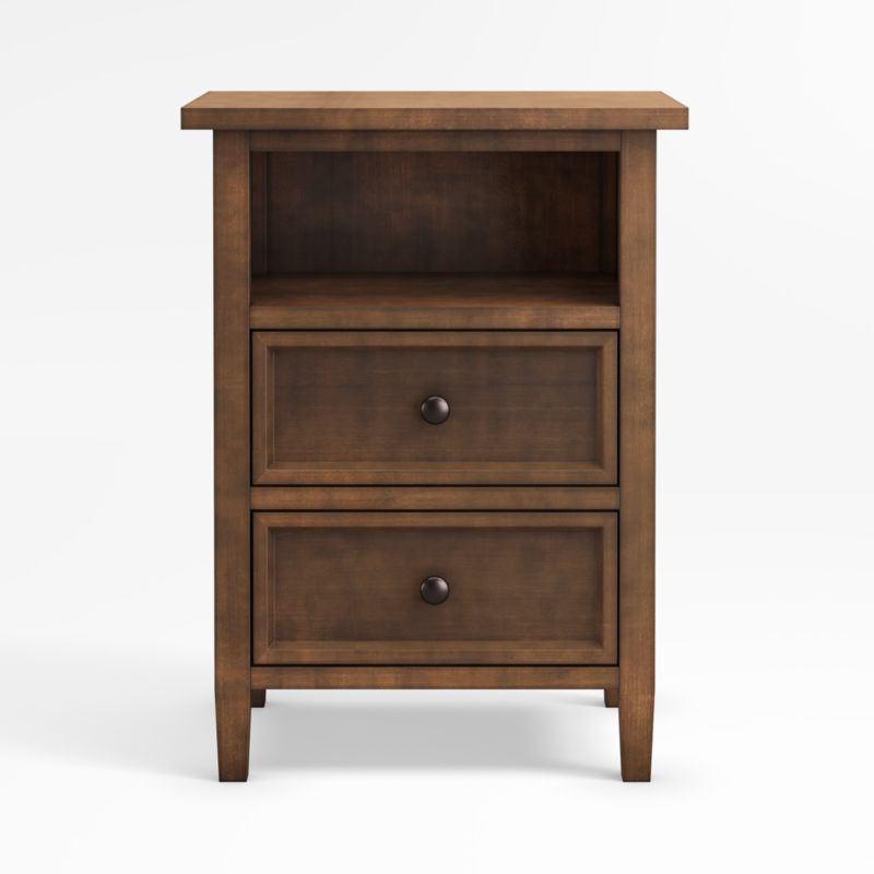 Harbor Nero Noce 2-Drawer Nightstand | Crate & Barrel | Crate & Barrel