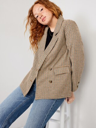 Double-Breasted Textured Blazer for Women | Old Navy (US)