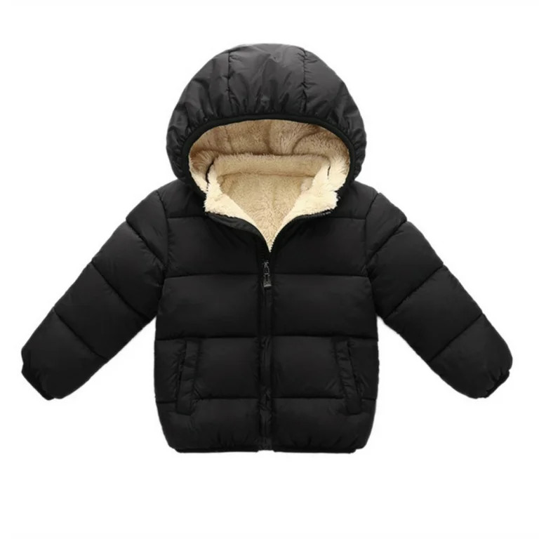 Toddler Little Boy Girl Winter Hooded Coat Fleece Lined Down Jacket for 2-6T Kids | Walmart (US)
